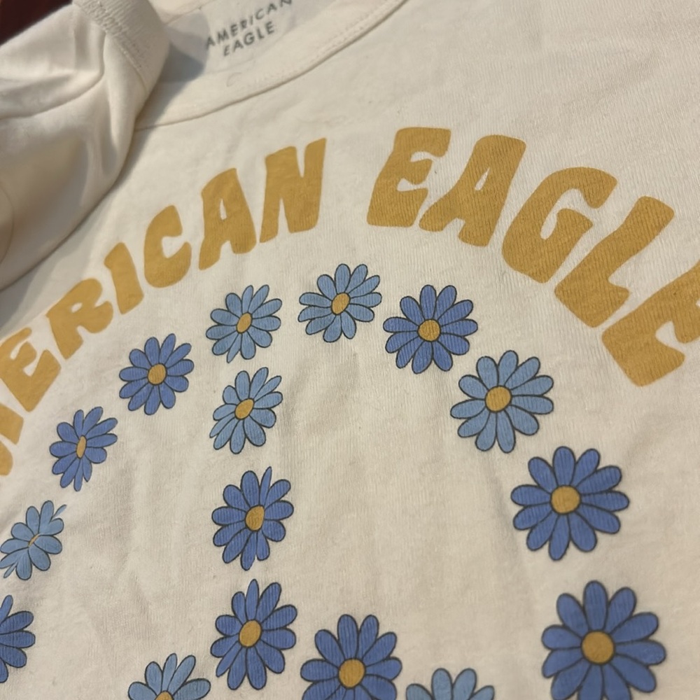 Girls American Eagle peace flower tee-shirt L - Picture 6 of 7
